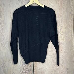 NWT Vintage Les Copains Black Sheer Striped Sweater